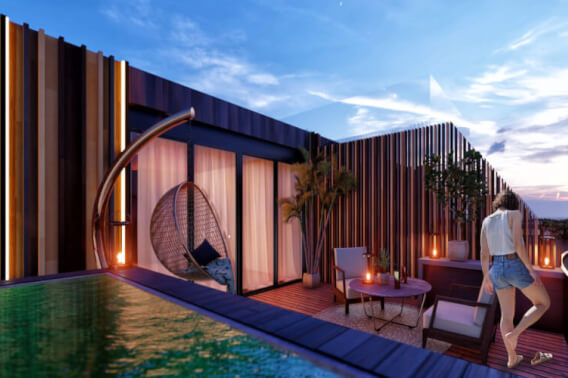 Penthouse with private pool, common areas surrounded by nature, near the beach, in Tulum, for sale.