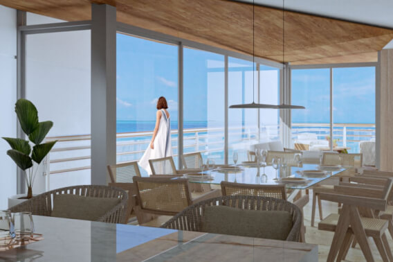 Penthouse with pool and rooftop, oceanfront, pre-sale Playa del Carmen.