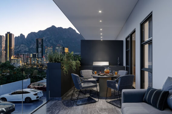 Penthouse with private balcony, pool, and coworking for sale