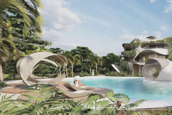 Penthouse with unique design, plunge pool, fire pit, 150 m2 terrace, 2 terraces, spa, restaurant, art gallery, luxury hotel, for sale Tulum