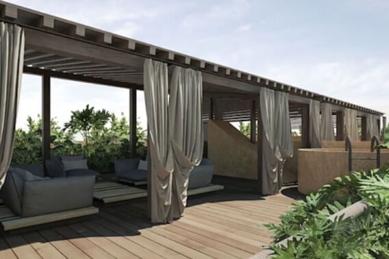 Penthouse with private Jacuzzi, near the beach, room &amp; pool service, fire pit, playground for children, hammock area, surrounded by green, 1