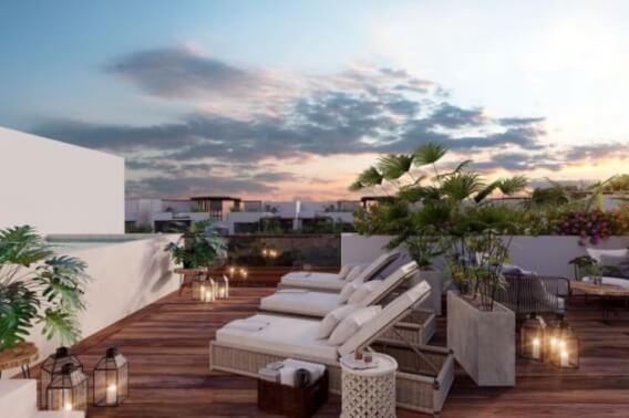 Penthouse in green building with solar panels, luxury common areas, concierge, gym, jacuzzi, 10 minutes from the beach, in Tulum, la veleta,