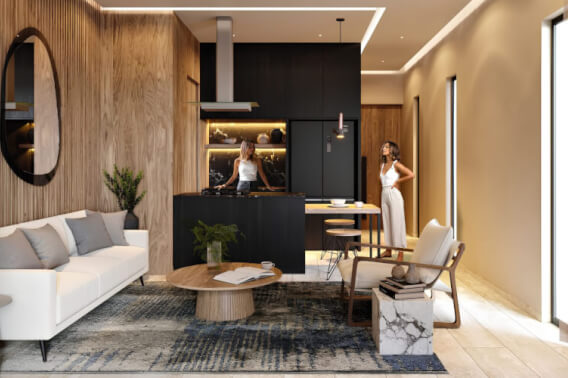 Furnished and equipped penthouse for sale with private terrace and amenities