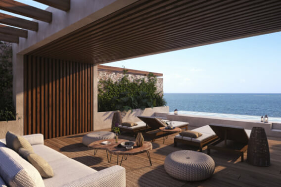Penthouse facing the sea, 3 jacuzzis, lock off system, private beach, gym, pet area, and more pre-construction, Puerto Morelos for sale