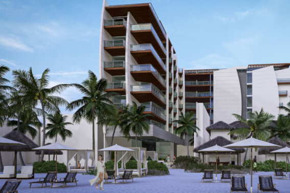 Oceanfront penthouse with pool and rooftop, pre-sale Playa del Carmen.