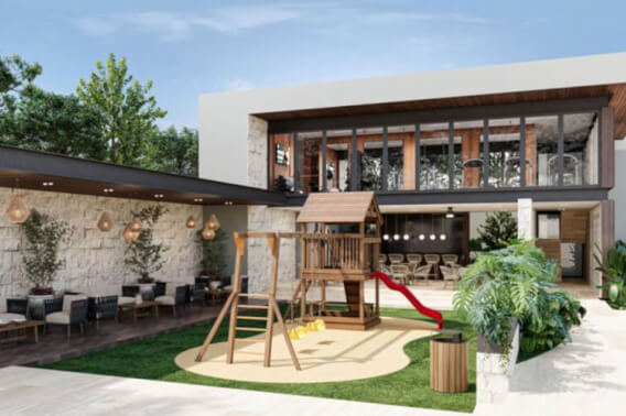 Three-level house with garden, private pool, terrace, service room and TV room, North Zone, Merida.