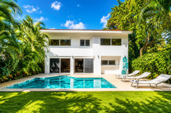 Luxury remodeled residence with a private jacuzzi, private pool, and garden, for sale.