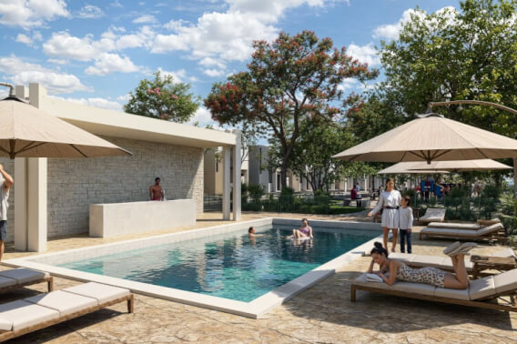 Family residence with spacious interiors, garden, and green areas for sale