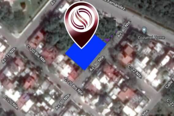 Lot 5 minutes from the beach, near the airport, 960 m2 for sale in Urba neighborhood, Cozumel.
