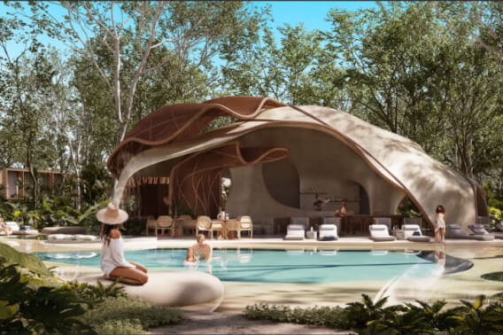 Land with clubhouse, private community surrounded by nature for sale Tulum.