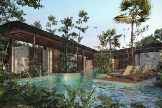 Land in a residential development with a clubhouse, spa, and cenote for sale in Region 11, Tulum.