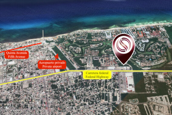 Land for sale in Playacar, common area with pool, in gated community with golf course and access to beach club.