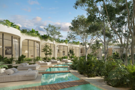 Furnished villa with plunge pool on the rooftop for sale, La Veleta, Tulum