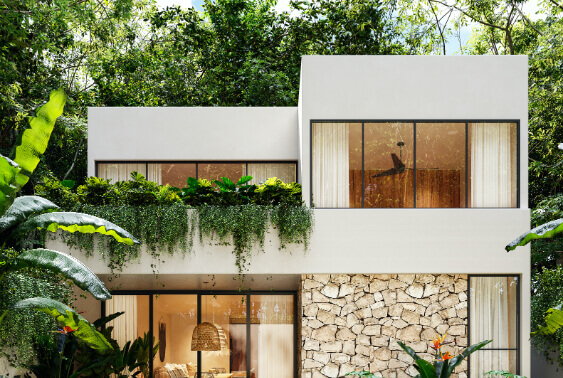 Villa with private pool and garden, more than 20 uniquely designed amenities, in Gated community Kaybe for sale Tulum.