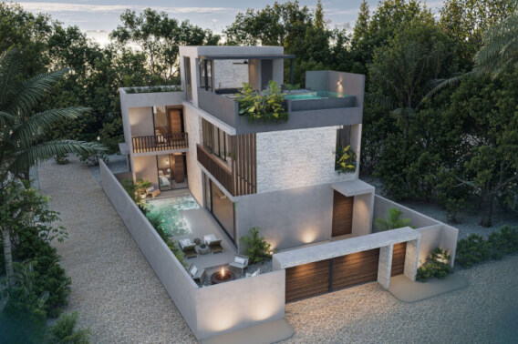 Villa with Double Pool, Rooftop, and Luxury Finishes for Sale in La Veleta, Tulum