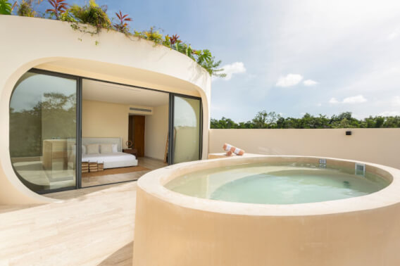 Villa with plunge pool on the rooftop for sale, La Veleta, Tulum