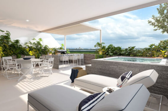 Villa with lagoon view and double terrace for sale, Parque Canc&uacute;n, Canc&uacute;n