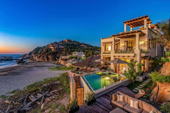 Luxury beachfront villa with ocean view, with Mezcal bar on the ground floor, zoned for commercial use for sale, La Bocana, Huatulco