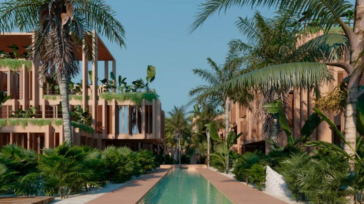 Apartment with unique design, 40 m2 terrace, spa, restaurant, art gallery, luxury hotel, for sale Tulum Hotel Zone