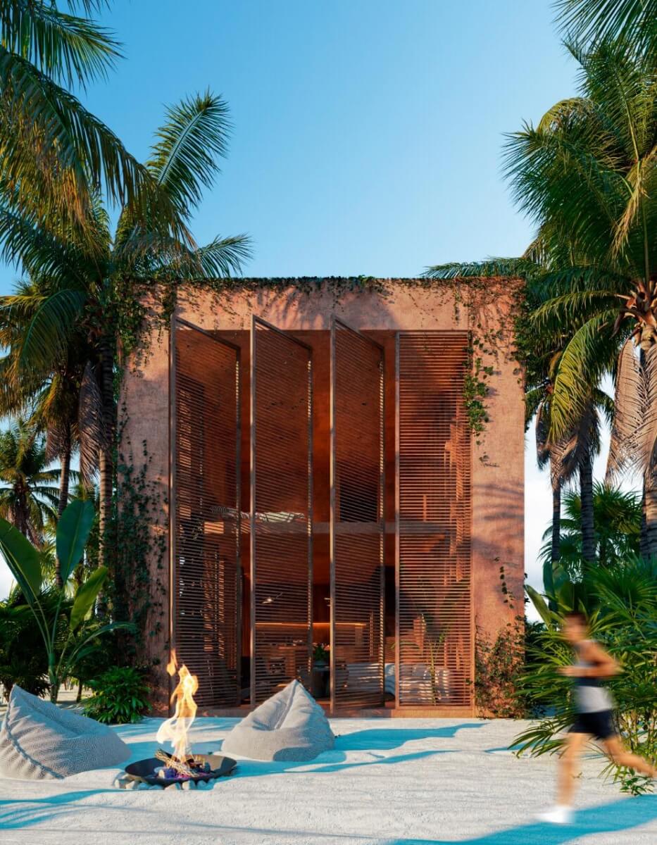 Condo with 36 m2 terrace, in a unique building art inspired in Tulum, 450 meters from the sea, for sale Tulum