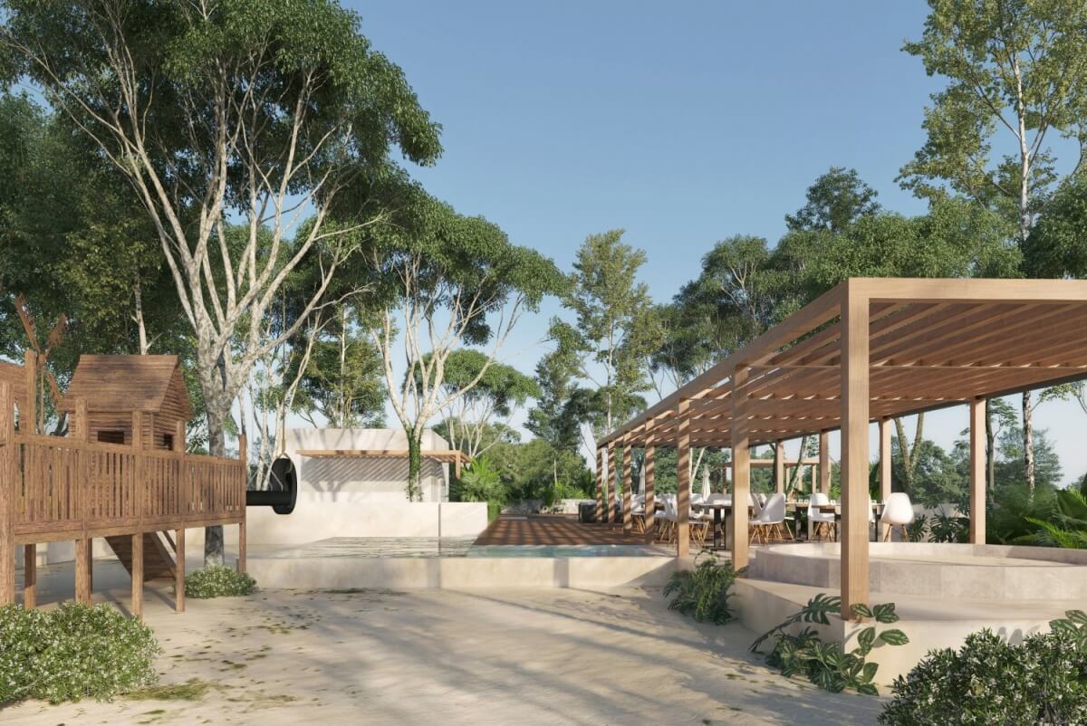 494 m2 lot, in gated community with private cenote, for sale Playa del Carmen.