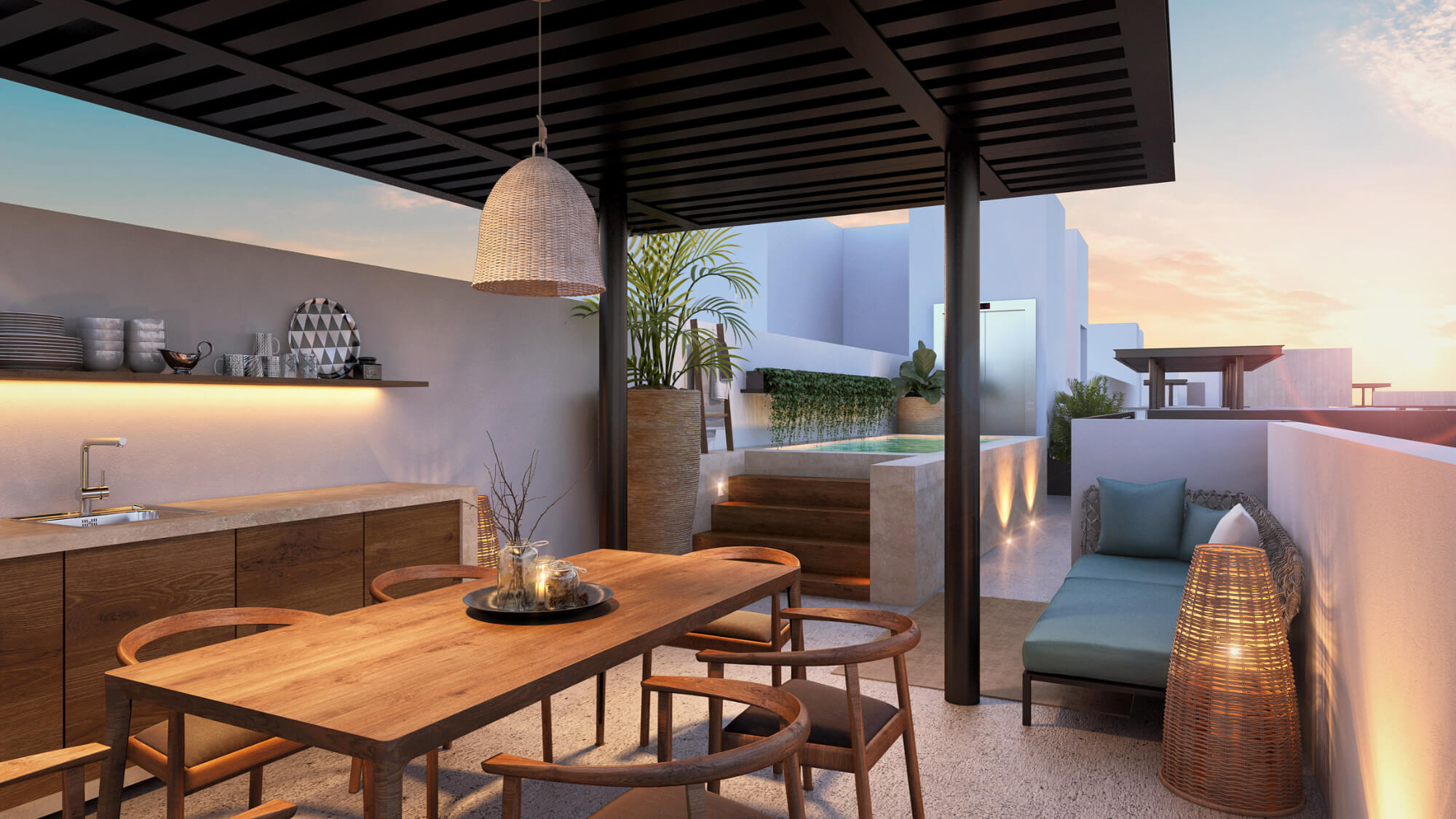 Penthouse with Private Pool, Sauna, Spa and social deck, North Zone, Mérida.