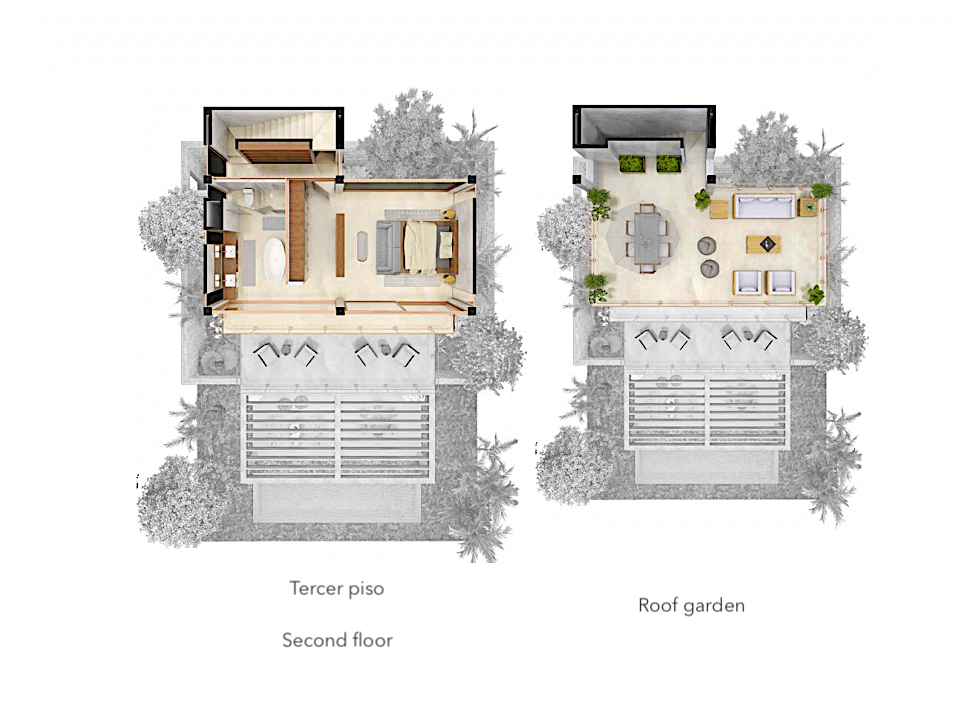 Villa de 4 recamaras, alberca privada, acabados de lujo, cuarto en planta baja, pre-construccion en venta aldea Zama, Tulum