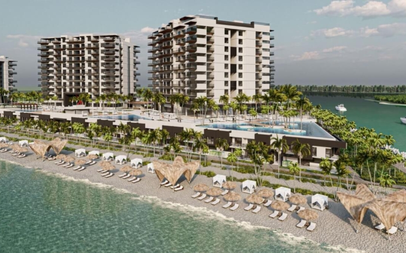 Condominio con vista a la marina, club de playa, concierge, chofer, alberca, Gimnasio, spa y mas, en venta, a 50 minutos de Merida,Yucatán.