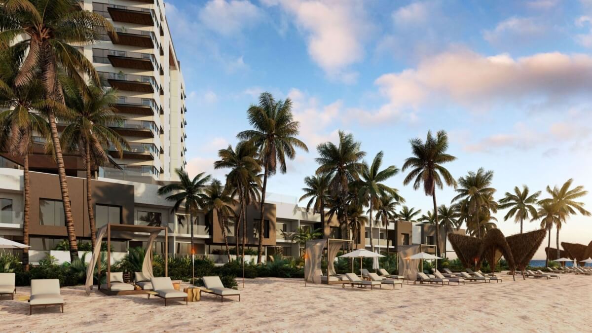 Beachfront condominium with balcony, paddle and tennis court, gym, snack bar, in Telchac, for sale, Mérida.