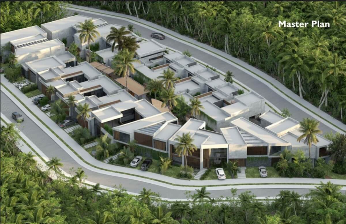 Residencia con balcón, jardín y alberca privada, club de playa, casa club, canchas deportivas, en venta Tulum.