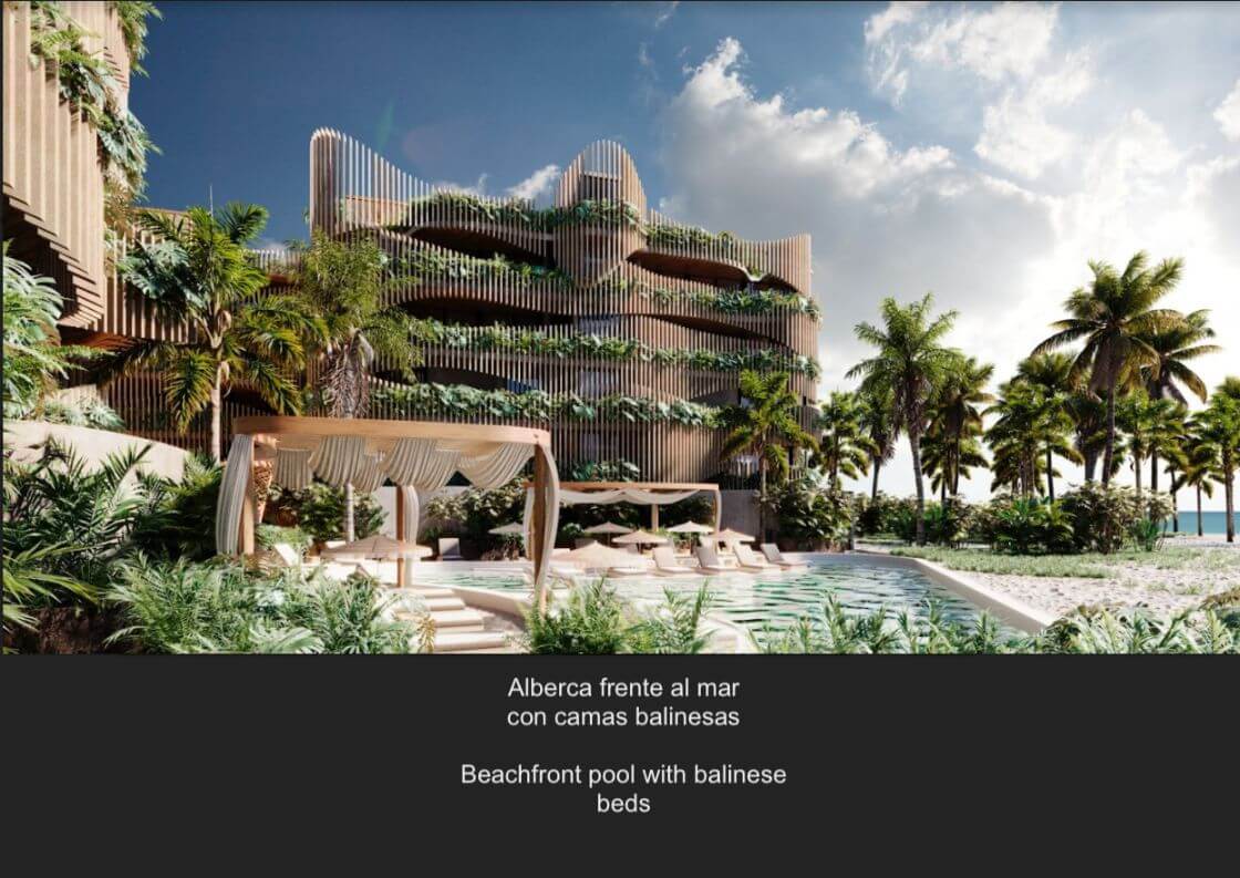 Ocean view penthouse with 183 m2 of private terrace,  ocean front pool, beach access, unique design, innovative architecture, room service