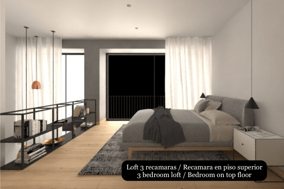 All bedrooms have private balcony, condo with amenity terrace on top floor, elevator, pre-construction, for sale, Jardines de Guadalupe, Zap