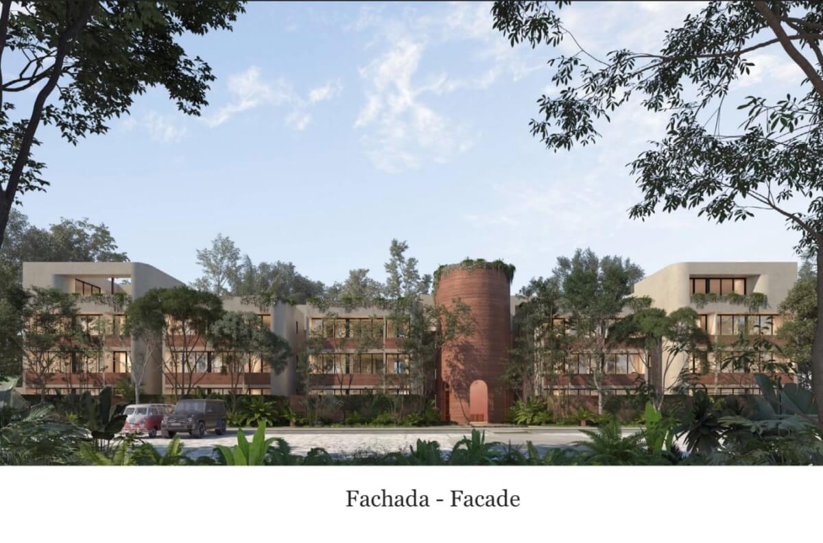 Apartamento, con roof top y alberca, asasor, gimnasio, fogata, pre-construccion en venta Aldea Zama, Tulum.
