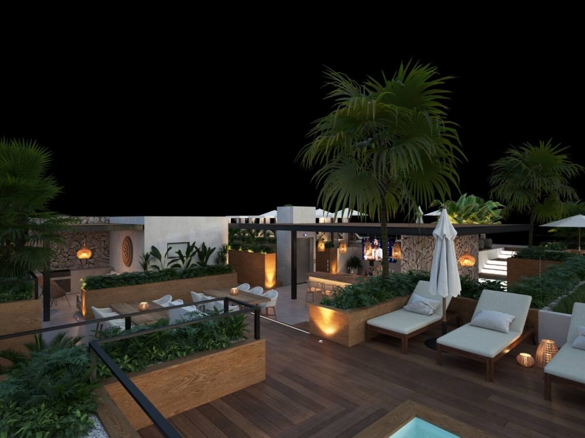 Apartment with terrace and pool in pre-construction, fifth avenue, sale, Huatulco