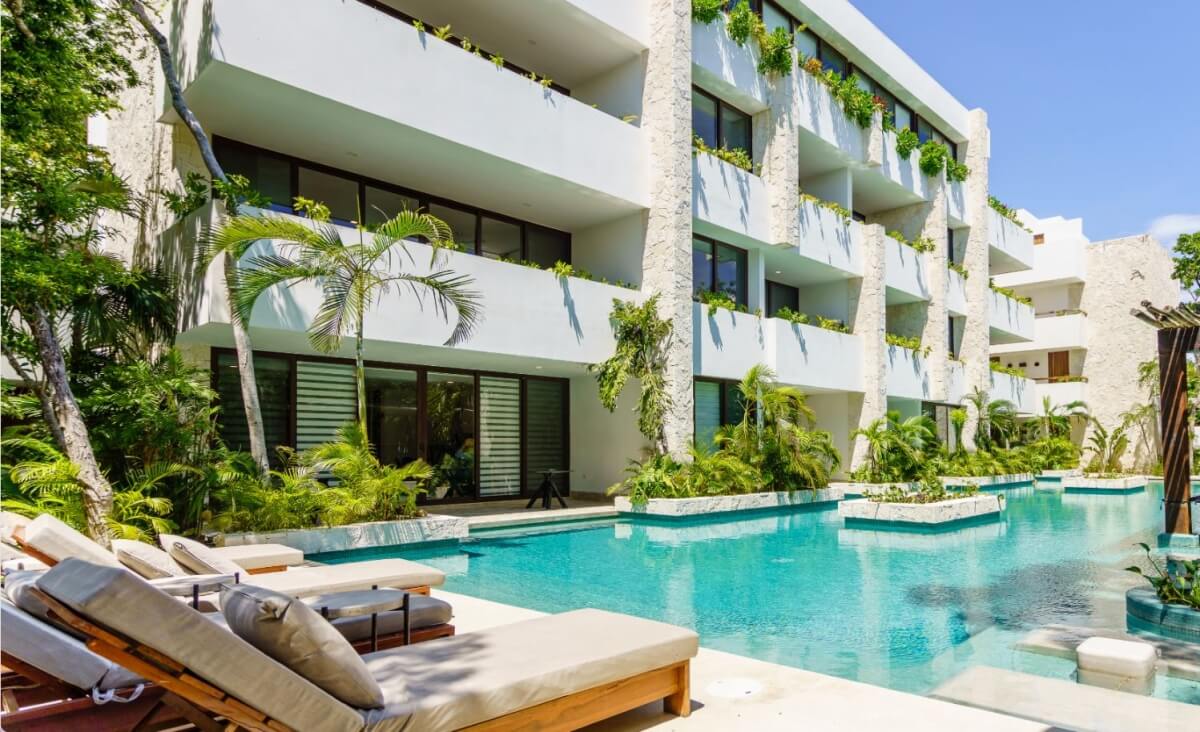 Condominium with private pool , beach club and holistic center