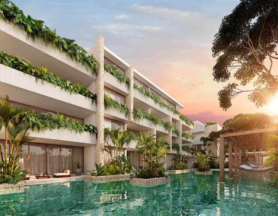 Condominium with private pool , beach club and holistic center