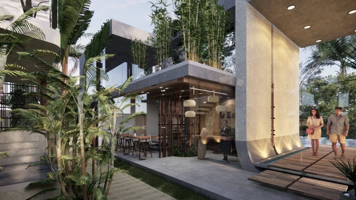 Furnished studio with 11 m2 terrace, Bio-Architecture, coworking, saline pool, zen garden, solar panels, pre-construction, sale Region 15 Tu