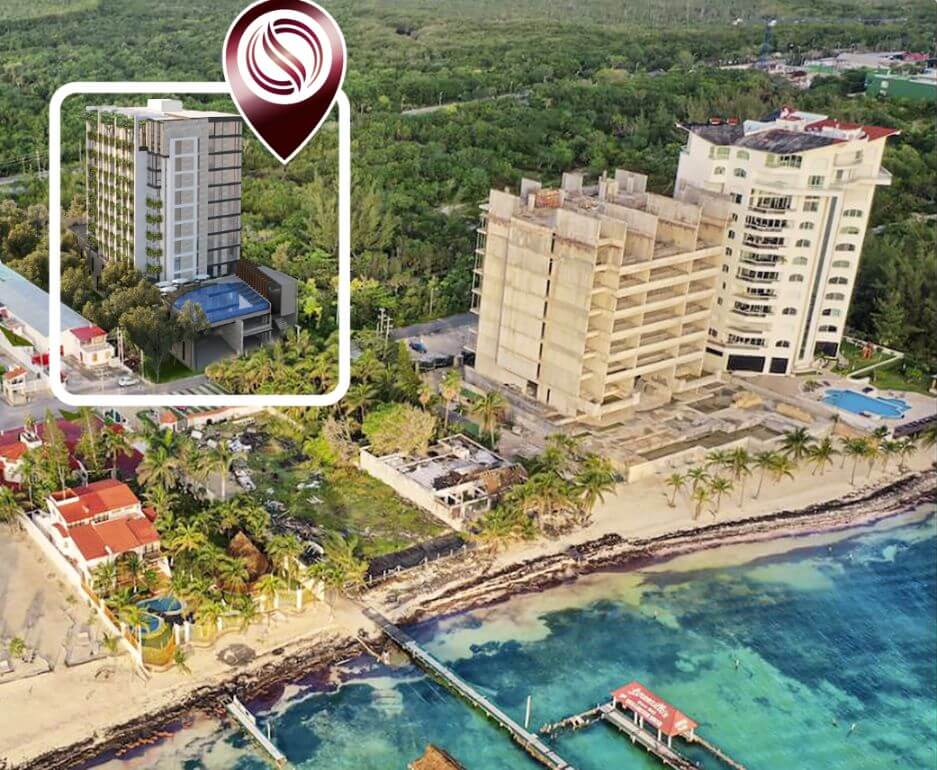Amplio departamento de lujo en el centro de Cancún, con amenidades: spa, alberca, salon de belleza, club de niños.