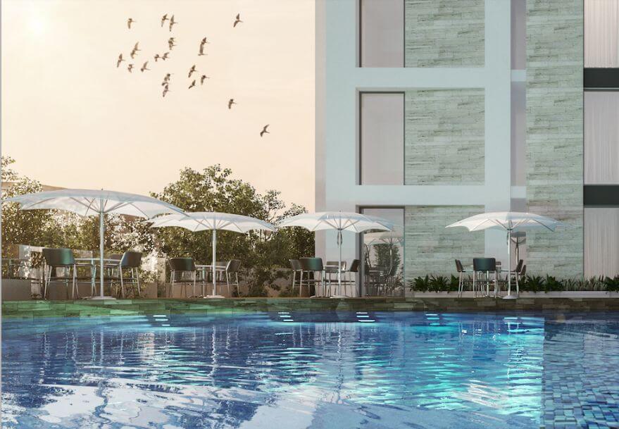Apartment with pickleball court, Cafe Restaurant, and pool, pre-construction, for sale, Cancún.