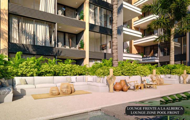Condominio con Alberca, Pool Bar, Asoleadros, pre-construcción,  Boulevard Colosio venta, Cancun.