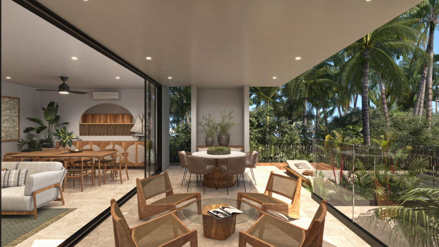 Marina view penthouse with beach club, sea boardwalk, pre-construction, for sale Progreso, Yucatan.
