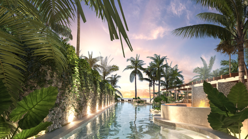 Marina view penthouse with beach club, sea boardwalk, pre-construction, for sale Progreso, Yucatan.
