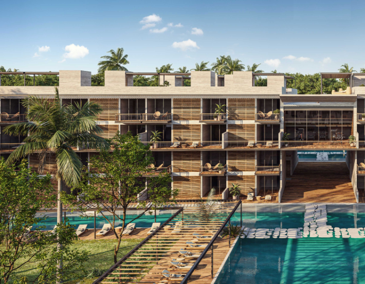 Penthouse with triple terrace, 2 balconies, TV room, service room, with beach club &amp; golf course, for sale, Corasol, Playa del Carmen, pre-c