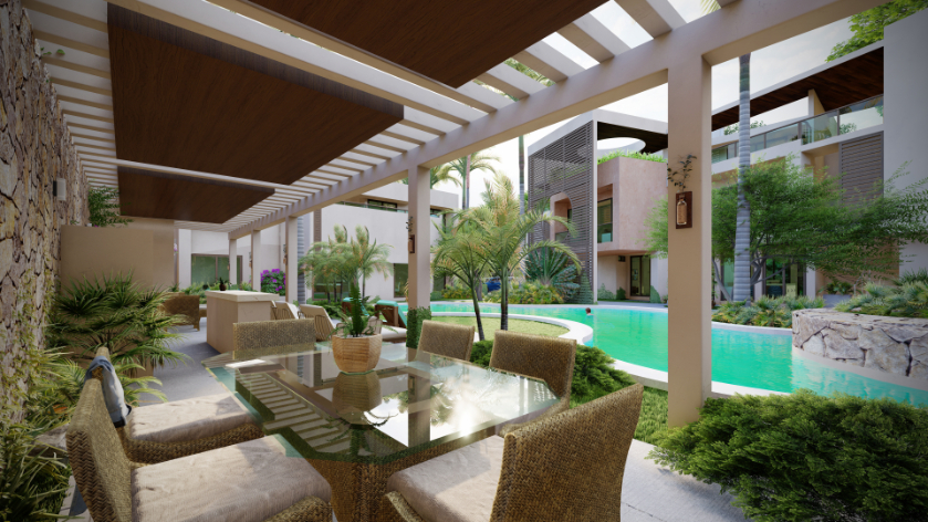 Condominium with pool, paddle tennis court, bar, grill, jacuzzi, for sale Cozumel