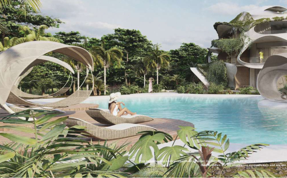 Apartment with pool and access to the sea, pre-construction sale Tankah, Tulum
