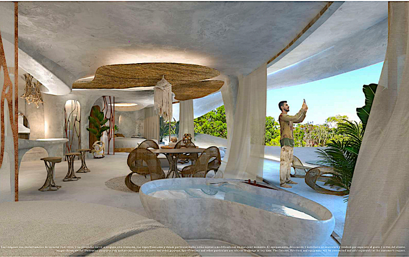 Beachfront condo with private pool and beach club, luxury amenities for sale in Tulum, Tankah.