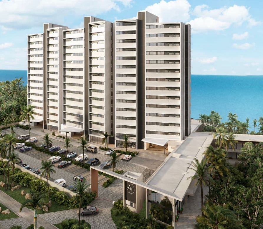 Departamento a 50 metros del mar, alberca, gimnasio, area de asador, centro de negocios, pre-construccion, en Malecón de Cozumel, venta.