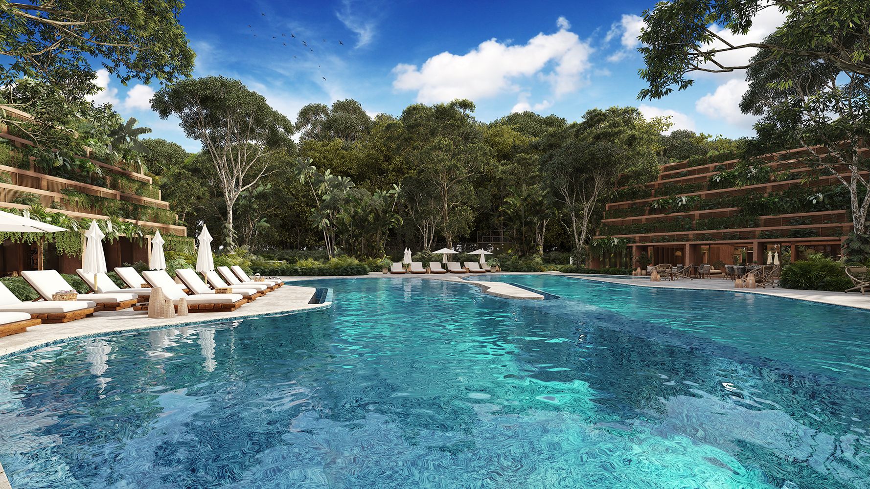 Outdoor lifestyle, 2 terraces, private pool, luxury finishes, private bedroom, pre-construction for sale Aldea Zama, Tulum.