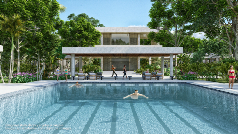 Casa, recamara principal con terraza y pergola, casa club, pre-construccion en venta Playa del Carmen.