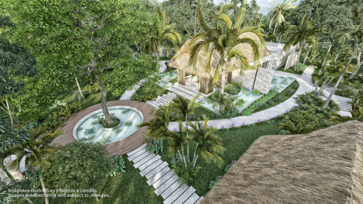 House with garden, pool, Club House, cenote and playground, Allegranza, Playa del Carmen.